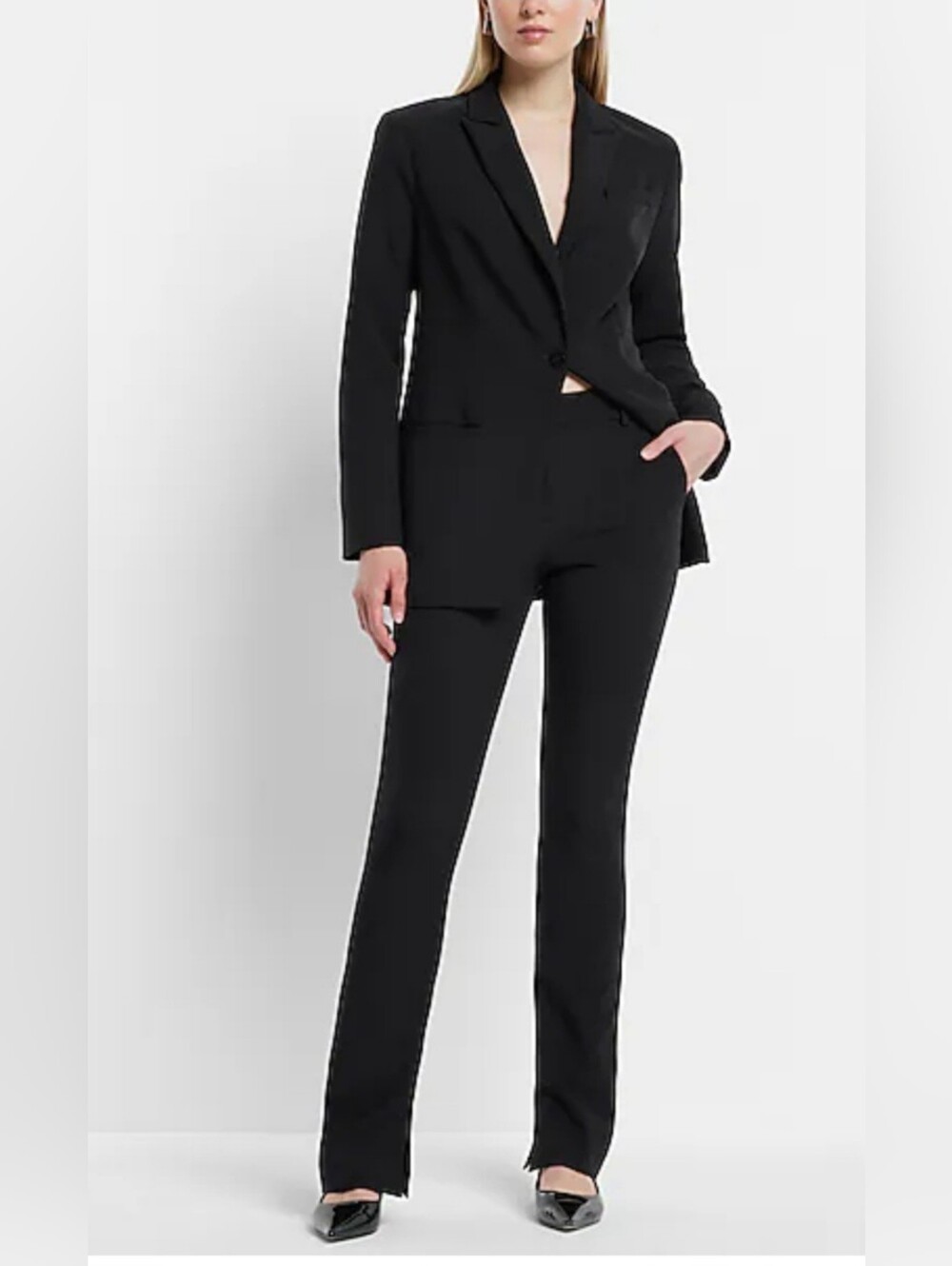 Express Black Editor Mid Rise Skyscraper Pant